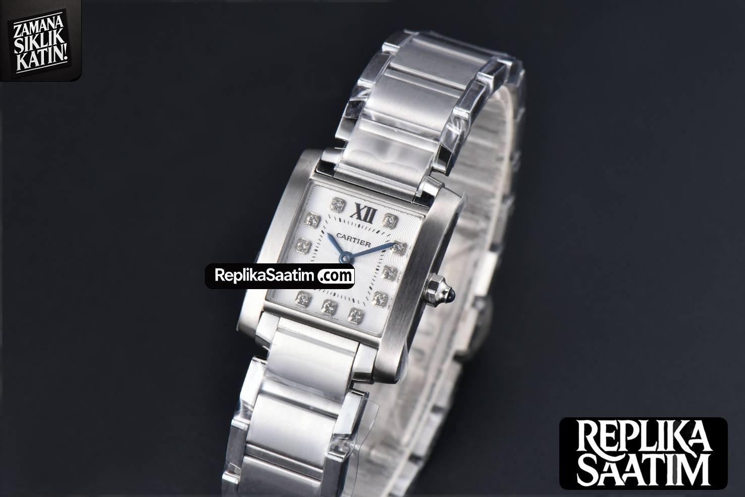 Tank Francaise Small 25.7mmx21.2mm 8848F Diamond Marker SS Bracelet Quartz -04