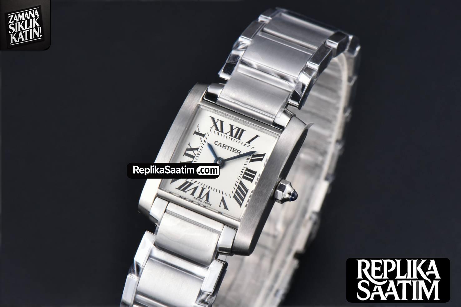 Tank Francaise Small 25.7mmx21.2mm 8848F Slim SS Bracelet Quartz -04