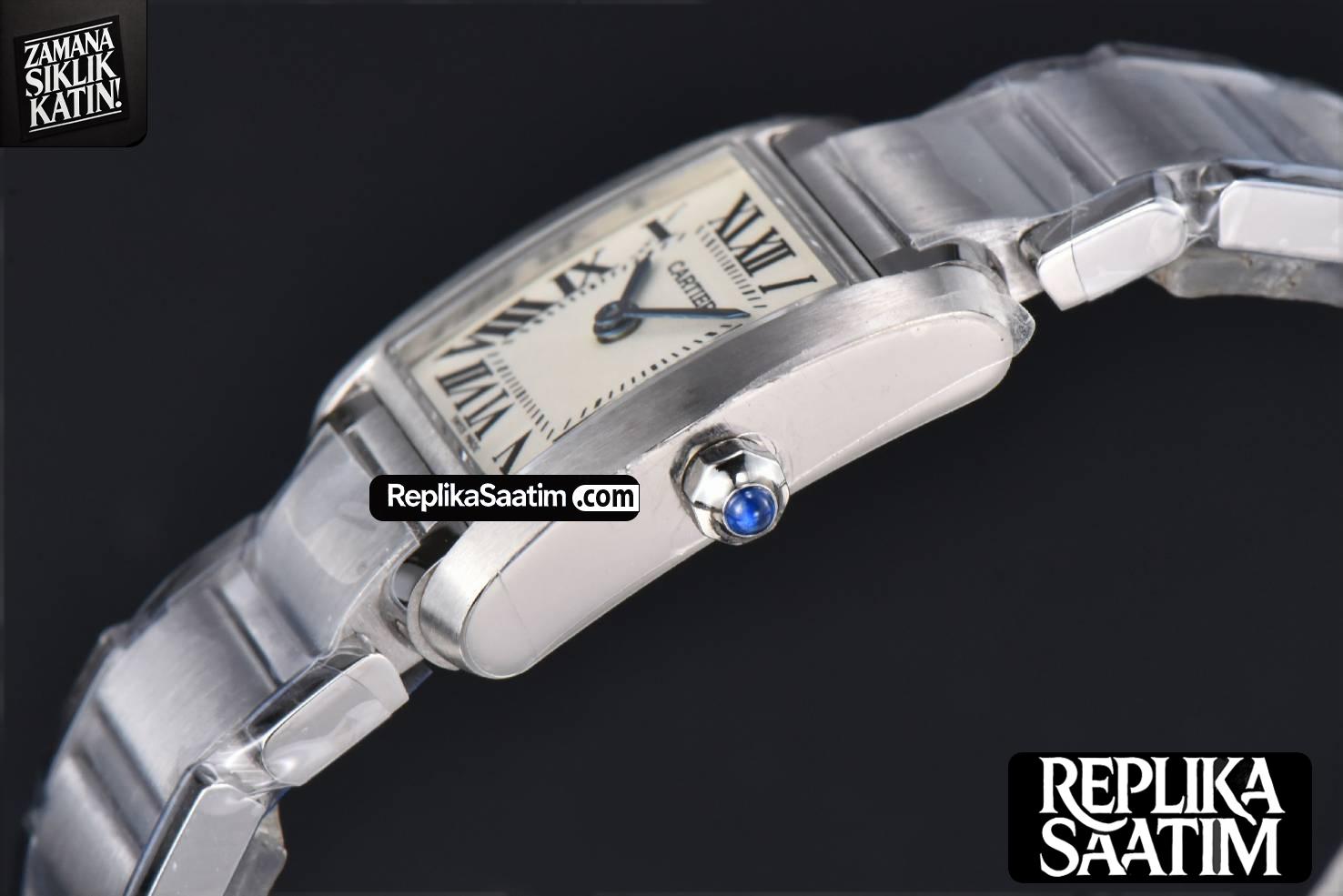 Tank Francaise Small 25.7mmx21.2mm 8848F Slim SS Bracelet Quartz -09