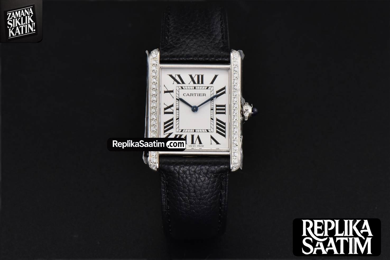 Tank Must Large 33.7×25.5mm Diamond K11F White Dial Black Litchi Grained Strap Quartz -02