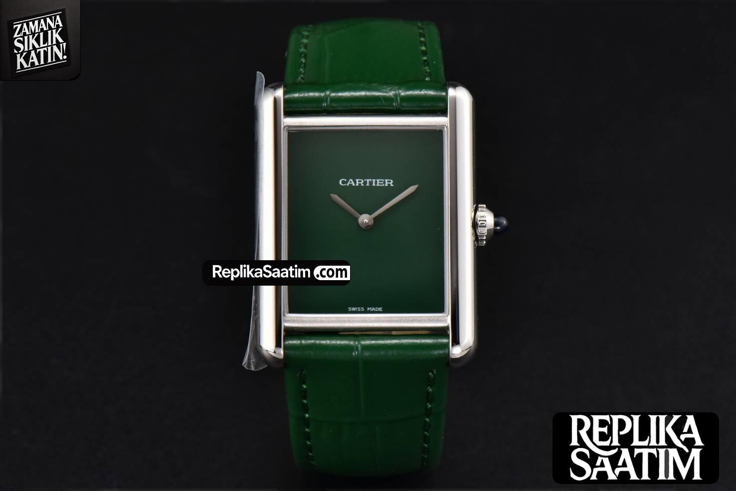 Tank Must Large 33.7×25.5mm K11F Green Dial Green Leather Strap Quartz -02