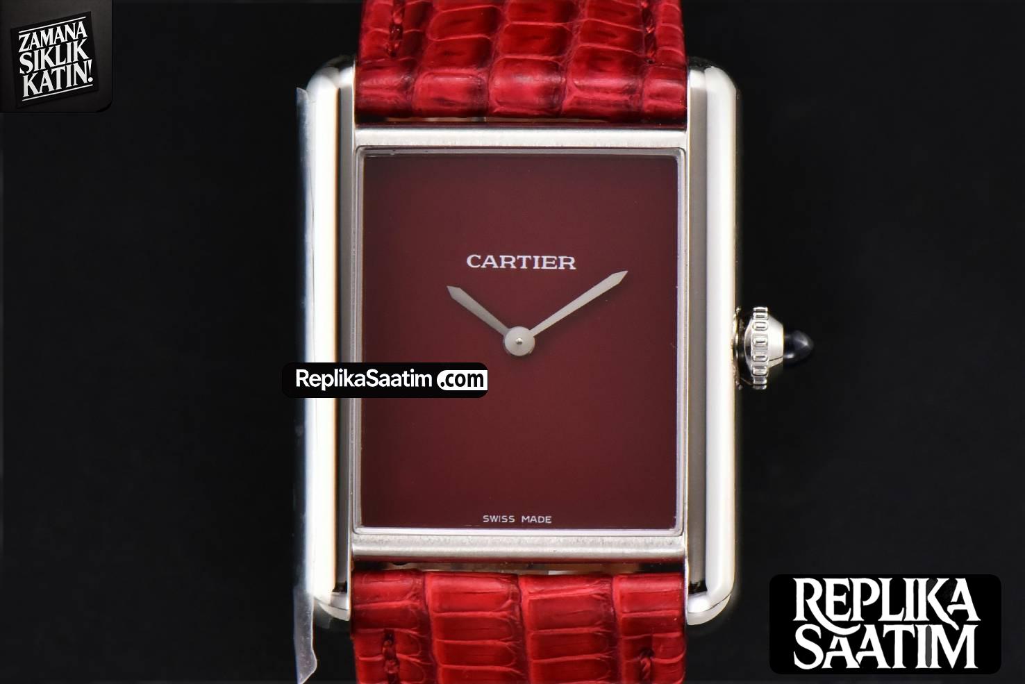 Tank Must Large 33.7×25.5mm K11F Red Dial Red Corc Texture Leather Strap Quartz -01