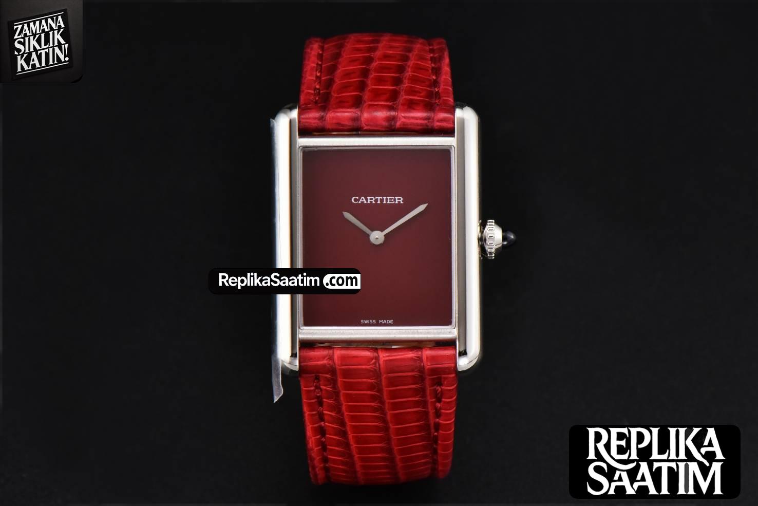Tank Must Large 33.7×25.5mm K11F Red Dial Red Corc Texture Leather Strap Quartz -02