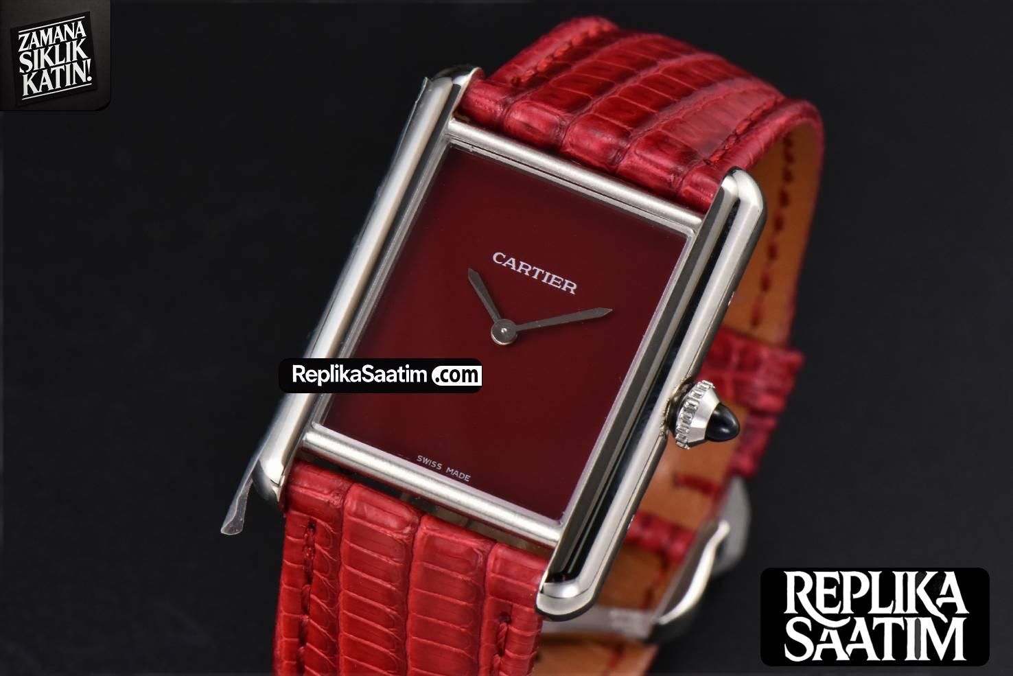 Tank Must Large 33.7×25.5mm K11F Red Dial Red Corc Texture Leather Strap Quartz -03
