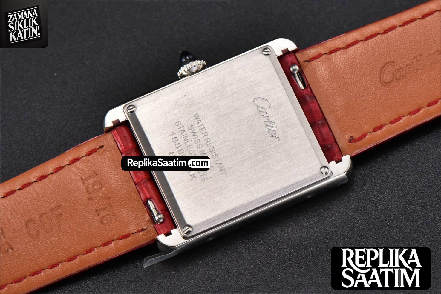 Tank Must Large 33.7×25.5mm K11F Red Dial Red Corc Texture Leather Strap Quartz -12