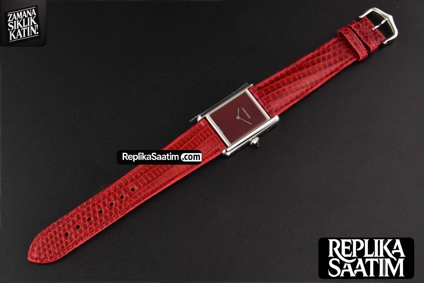 Tank Must Large 33.7×25.5mm K11F Red Dial Red Corc Texture Leather Strap Quartz -25