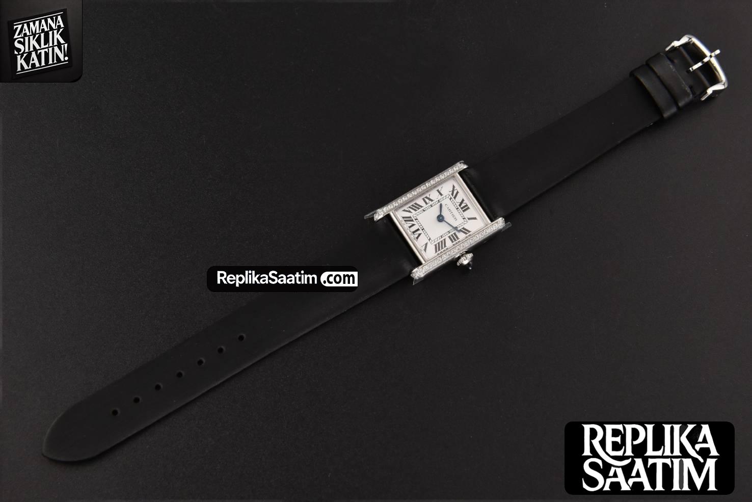 Tank Must Small 29.5×22mm Diamond K11F White Dial Black Smooth Strap Quartz -24