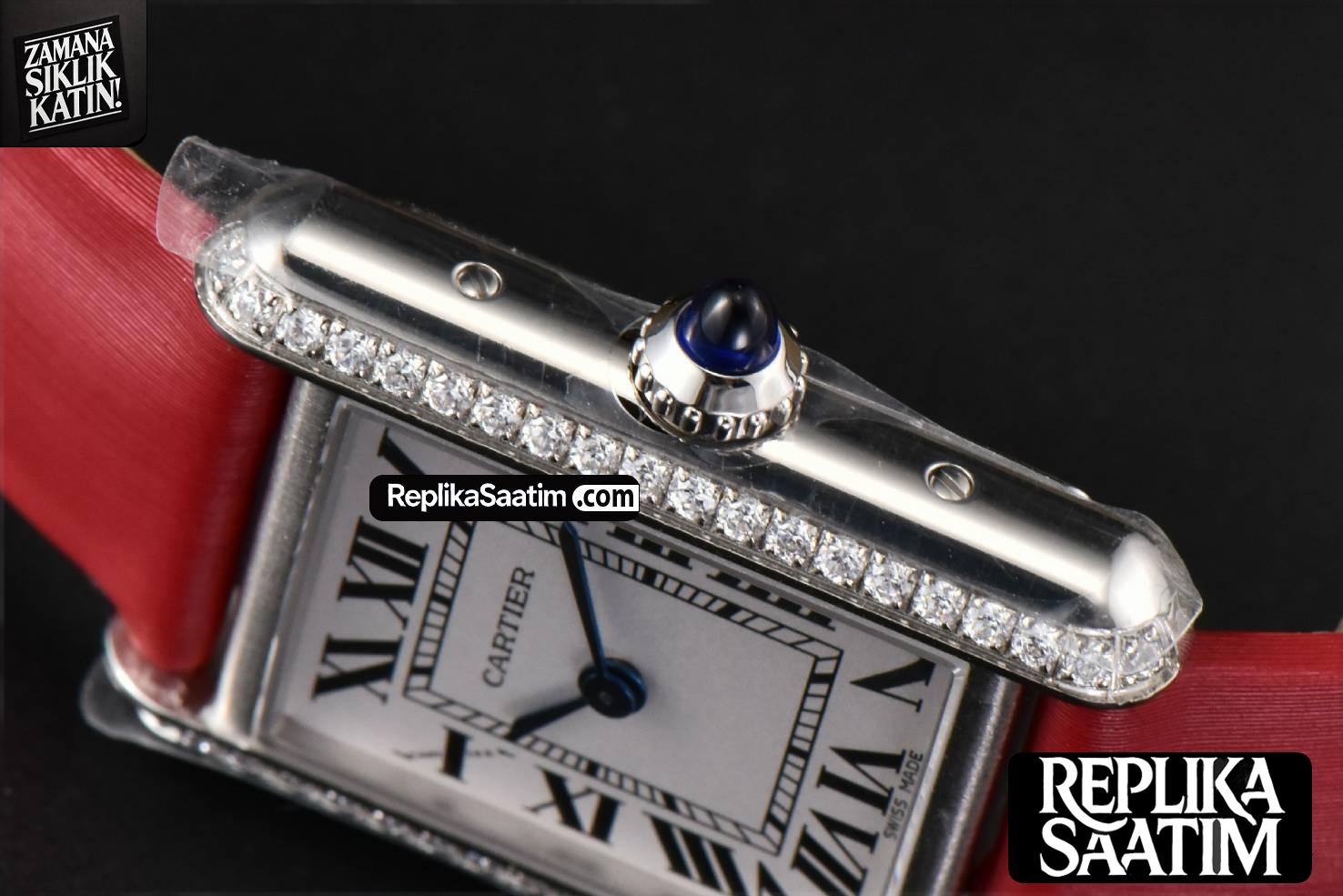 Tank Must Small 29.5×22mm Diamond K11F White Dial Red Smooth Strap Quartz -11
