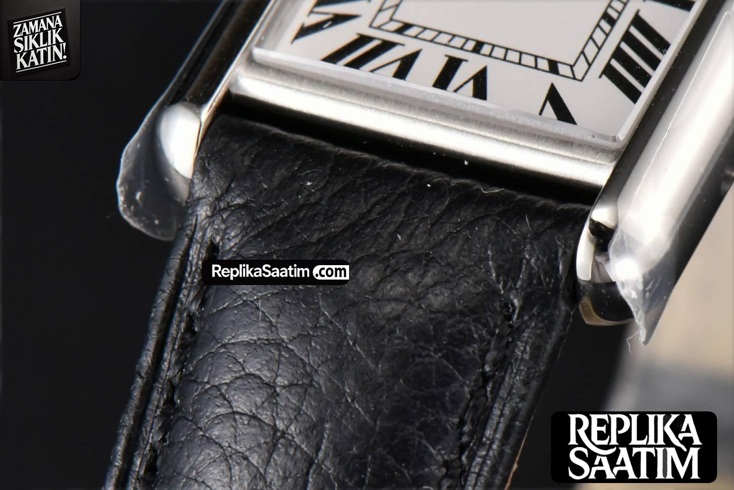 Tank Must Small 29.5×22mm K11F White Dial Litchi Grained Strap Quartz -07