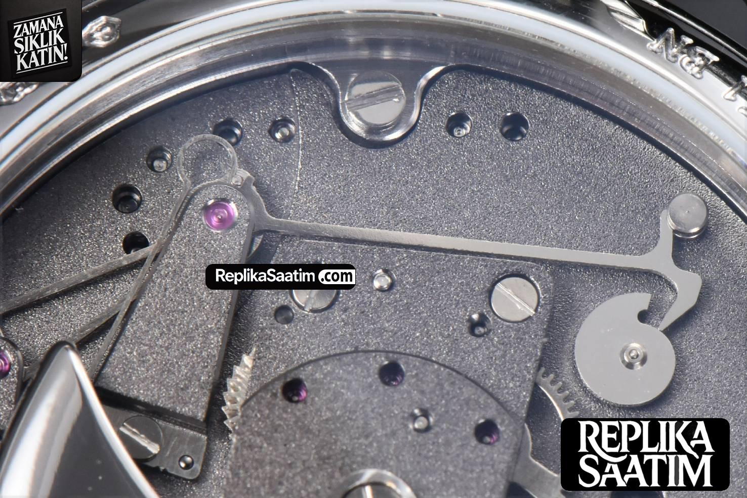Tradition 7038BB ZF 40MM Diamond Gray Dial Blue Leather Strap A505 -17