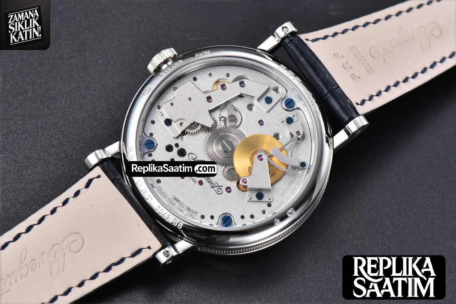 Tradition 7057BB ZF 40MM Silver Dial White Subdial Black Leather Strap A505 -16