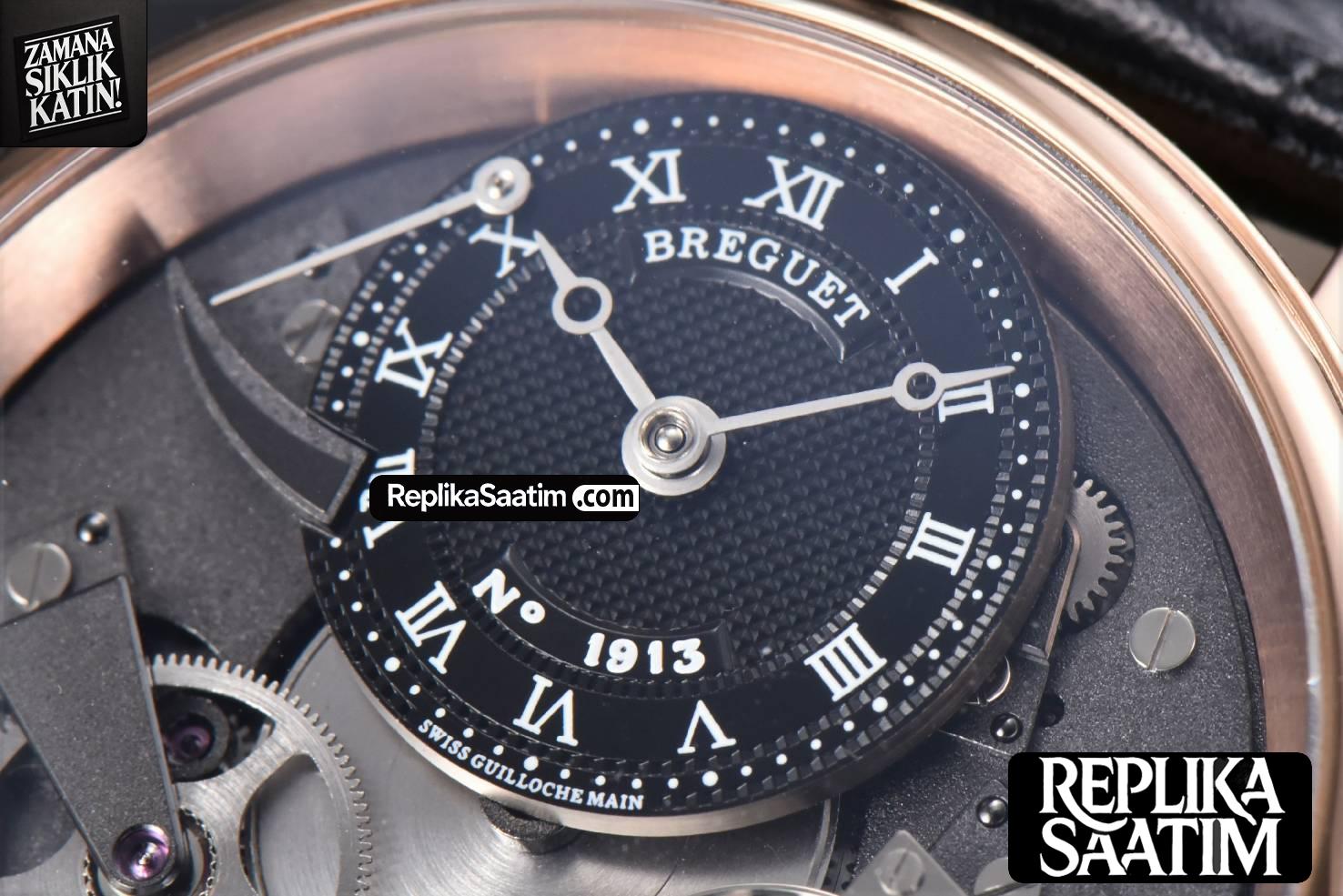 Tradition 7057BR RG ZF 40MM Gray Dial Black Subdial Black Leather Strap A505 -03