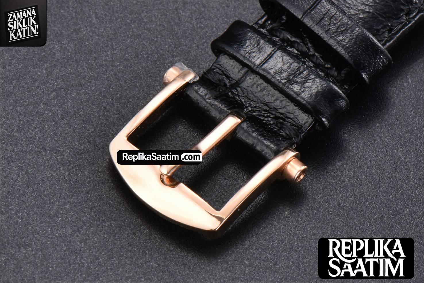 Tradition 7057BR RG ZF 40MM RG Dial Black Subdial Black Leather Strap A505 -13