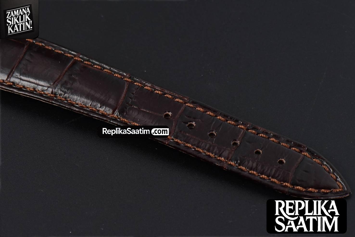 Tradition 7097BB RG ZF 40MM Gray Dial White Subdial Brown Leather Strap A505 -15