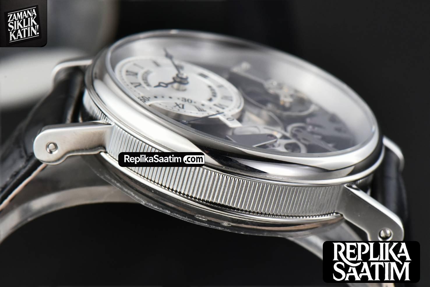 Tradition 7097BB SS ZF 40MM Gray Dial White Subdial Black Leather Strap A505 -10