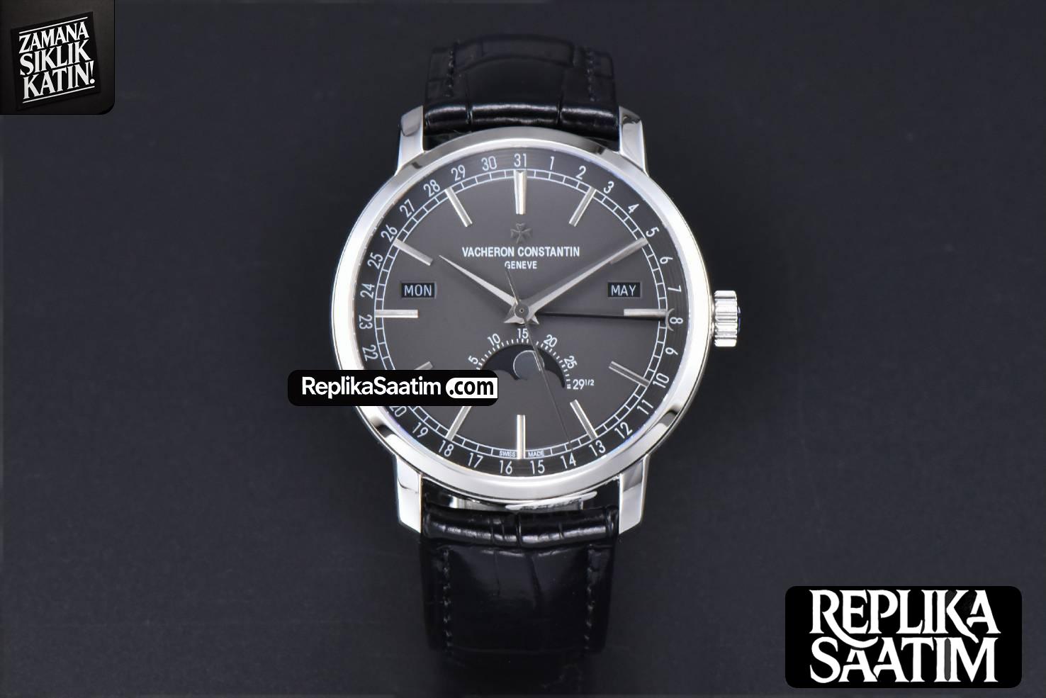 Traditionnelle 4010T MXF 41MM Gray Dial Black Leather strap A2460QCL -02