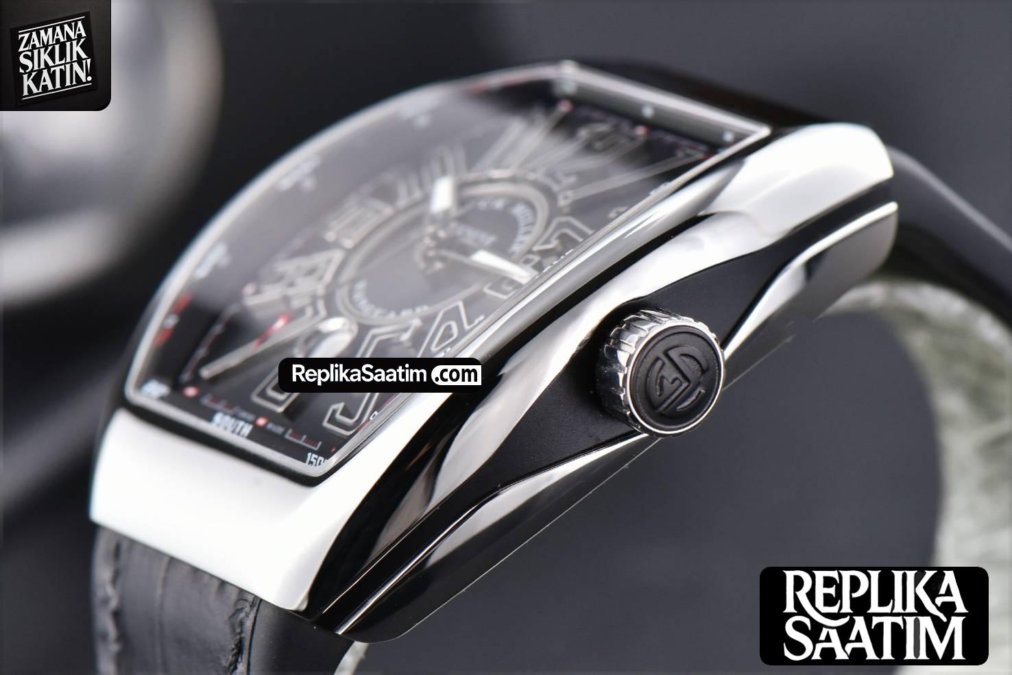 Vanguard V45 45mm ZF Black Textured Dial Black Leather Strap MIYOTA 9015 -09