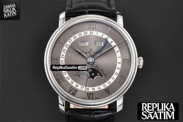 Villeret 6654 40mm Complicated Function OMF Silver Dial Black Leather Strap A6654 V3 -01