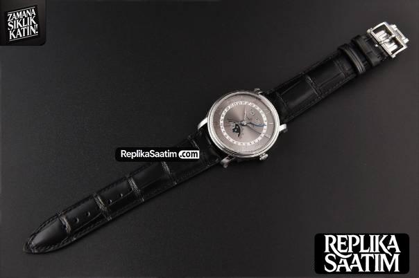 Villeret 6654 40mm Complicated Function OMF Silver Dial Black Leather Strap A6654 V3 -30