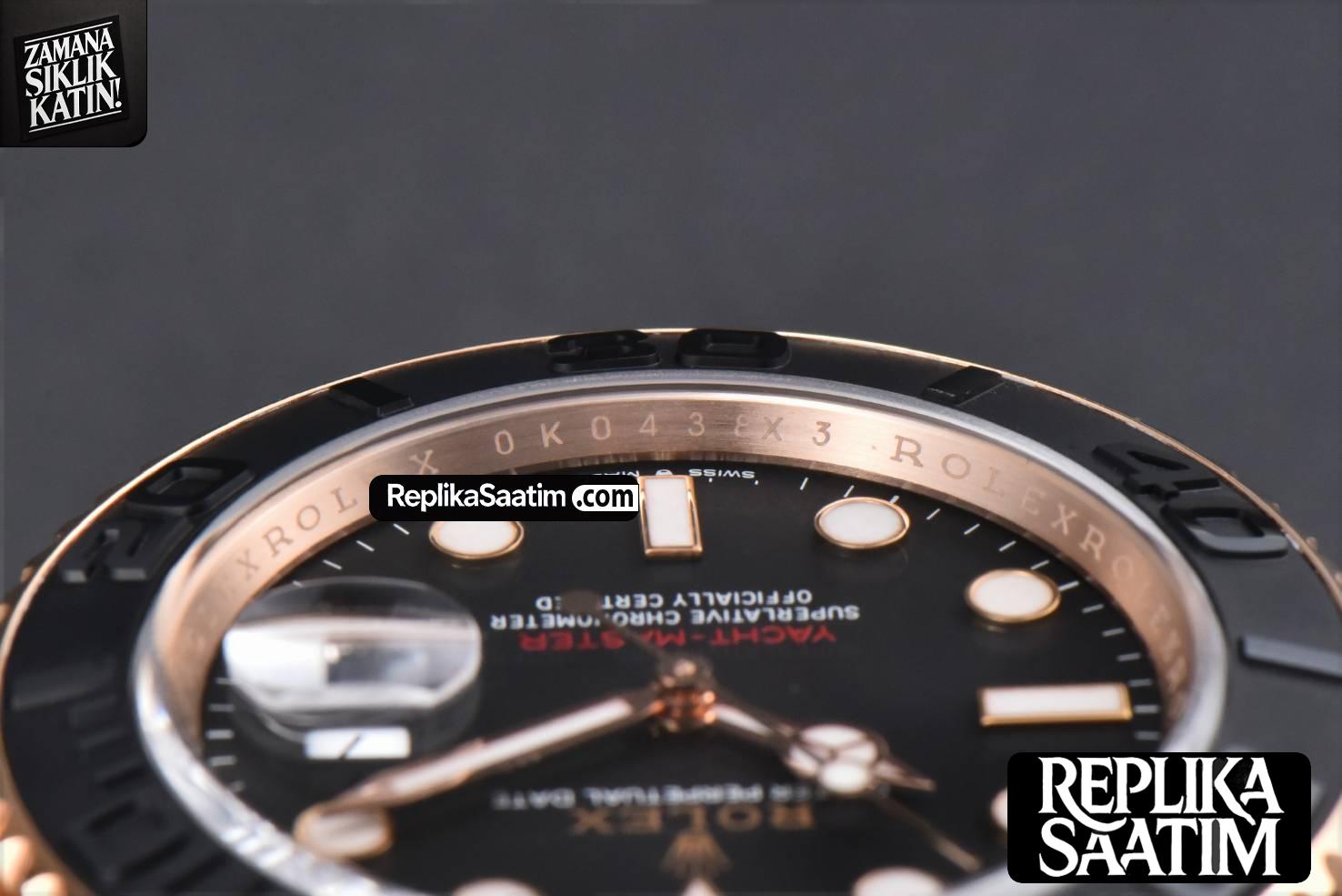 Yacht-Master 126655 904L 40mm RG Clean CF Ceramic Black Dial Oysterflex Strap VR3235 -14
