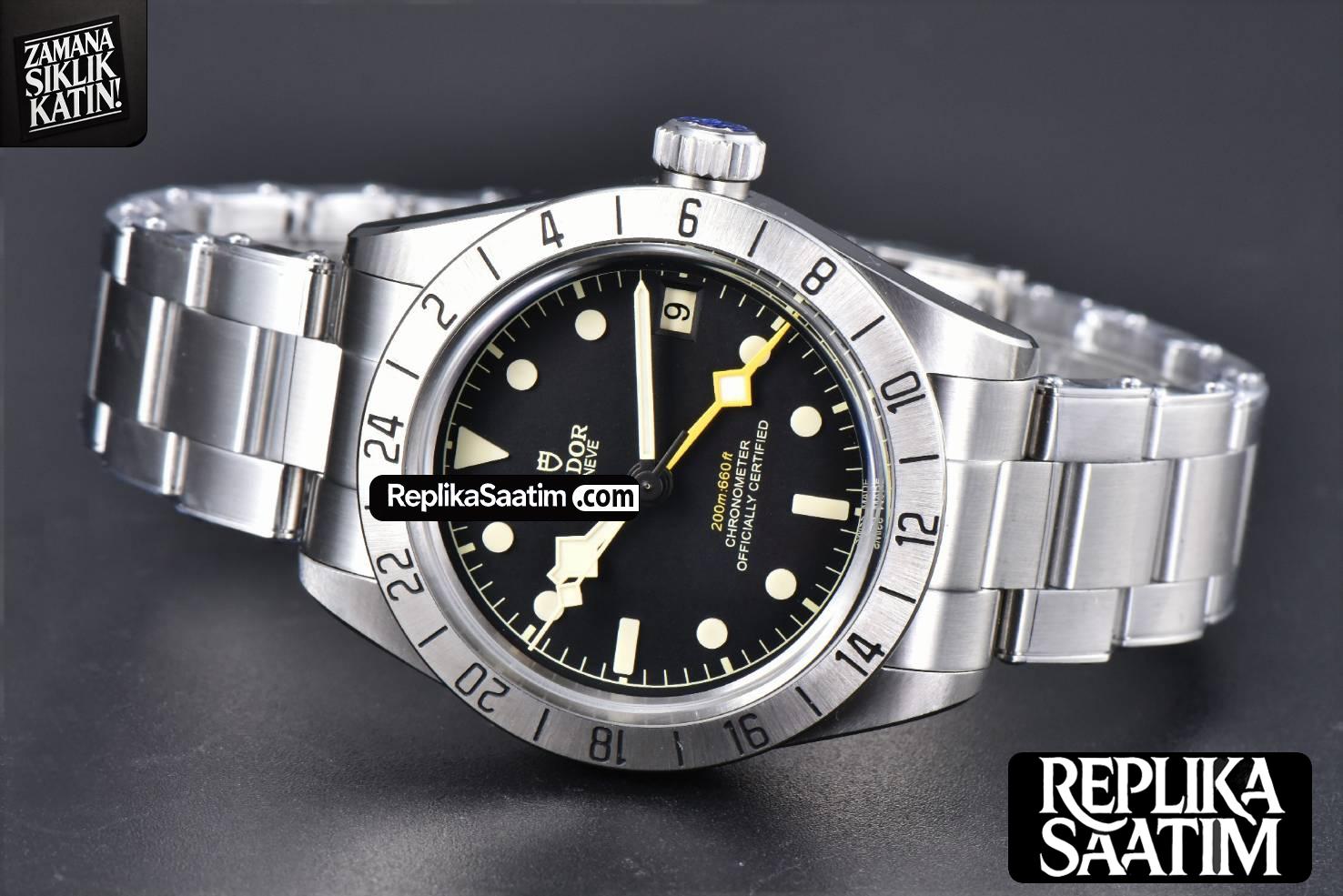 ZF Black Bay GMT Pro 39mm SS Black Dial On SS Bracelet A2836 -13